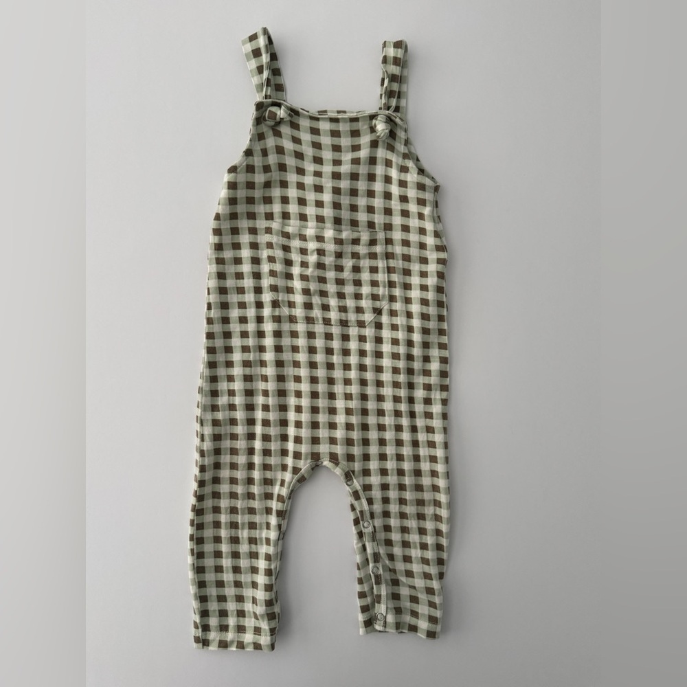 Kate Quinn Green Gingham Romper Size 12-18M